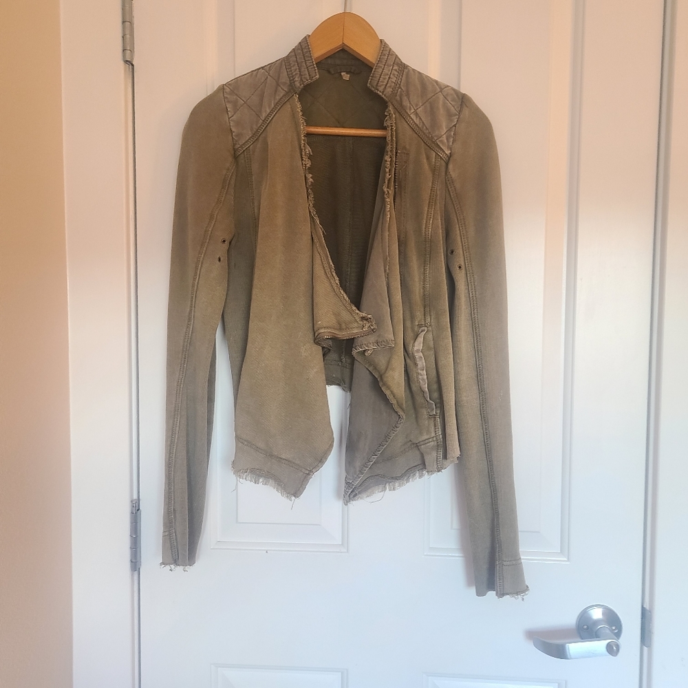 FREE PEOPLE Olive Green Boho Bohemian Jacket